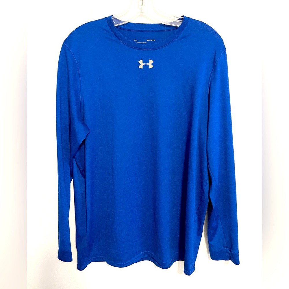 Under Armour Heatgear Loose Fit Long Sleeved Tee Shirt. Bright Blue. Sz Medium